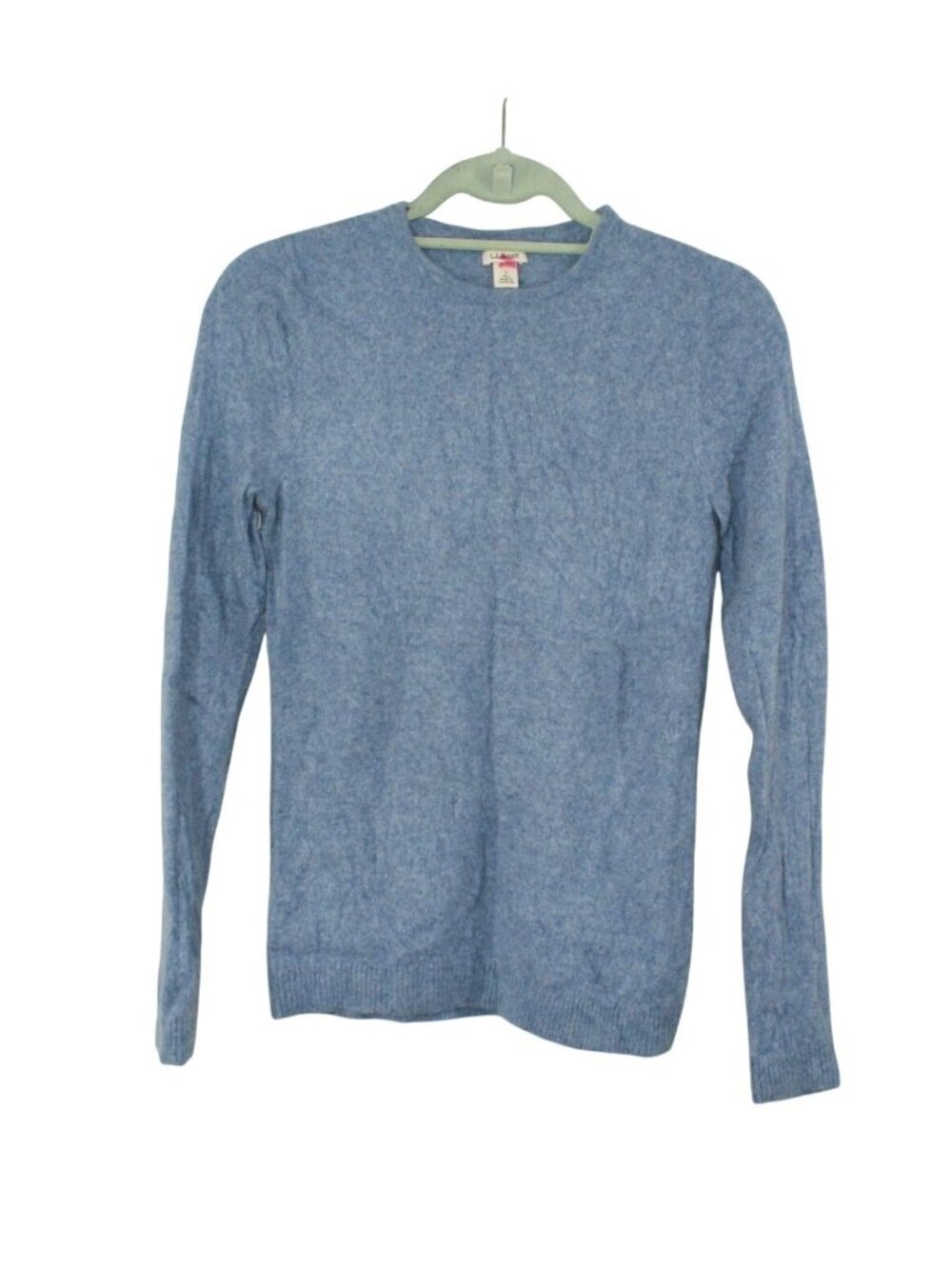 LL Bean Classic Cashmere Crewneck Sweater Heather Blue Size S Tall